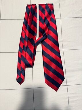 Red and blue striped tie